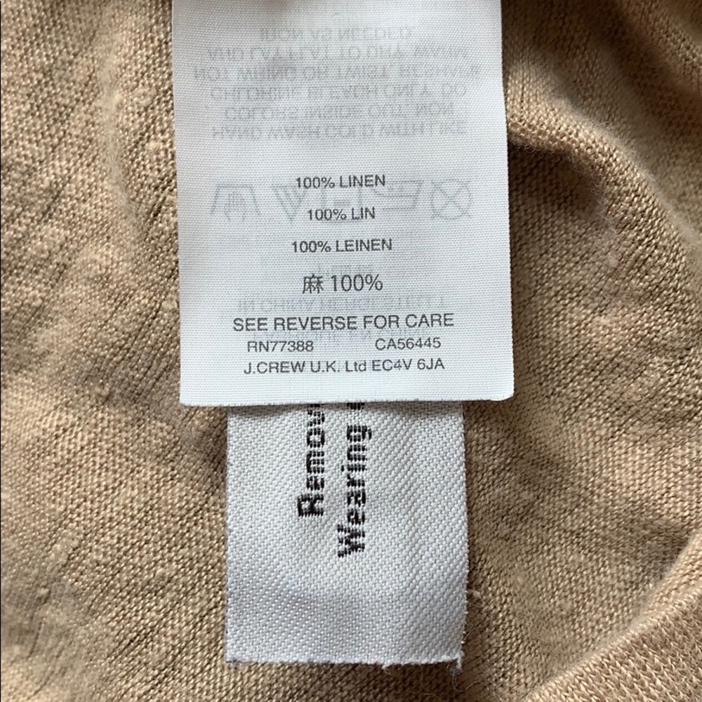 J. Crew capsleeve 100% linen tan/gold flecked - Picture 5 of 11